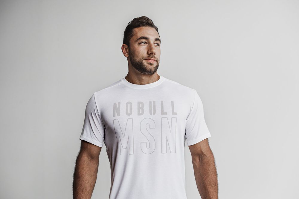 T-Shirts NOBULL Homme Blanche - NOBULL (Madison),France (7950-TBNES)